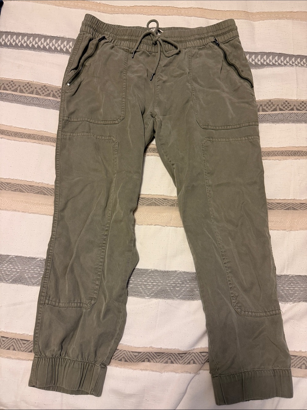 Olive Green Drawstring Pants - Picture 2 of 2